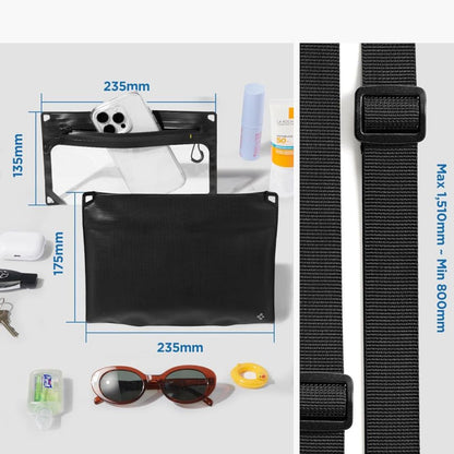 Geanta si Husa Waterproof Universala Spigen Crossbag, Neagra AMP09746