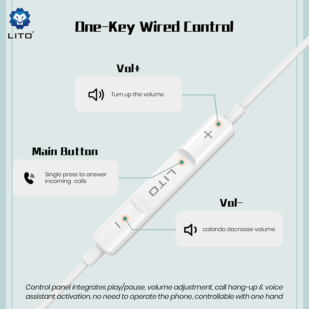 Handsfree 3.5m Lito LF01A, Alb