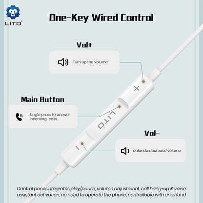 Handsfree 3.5m Lito LF01A, Alb
