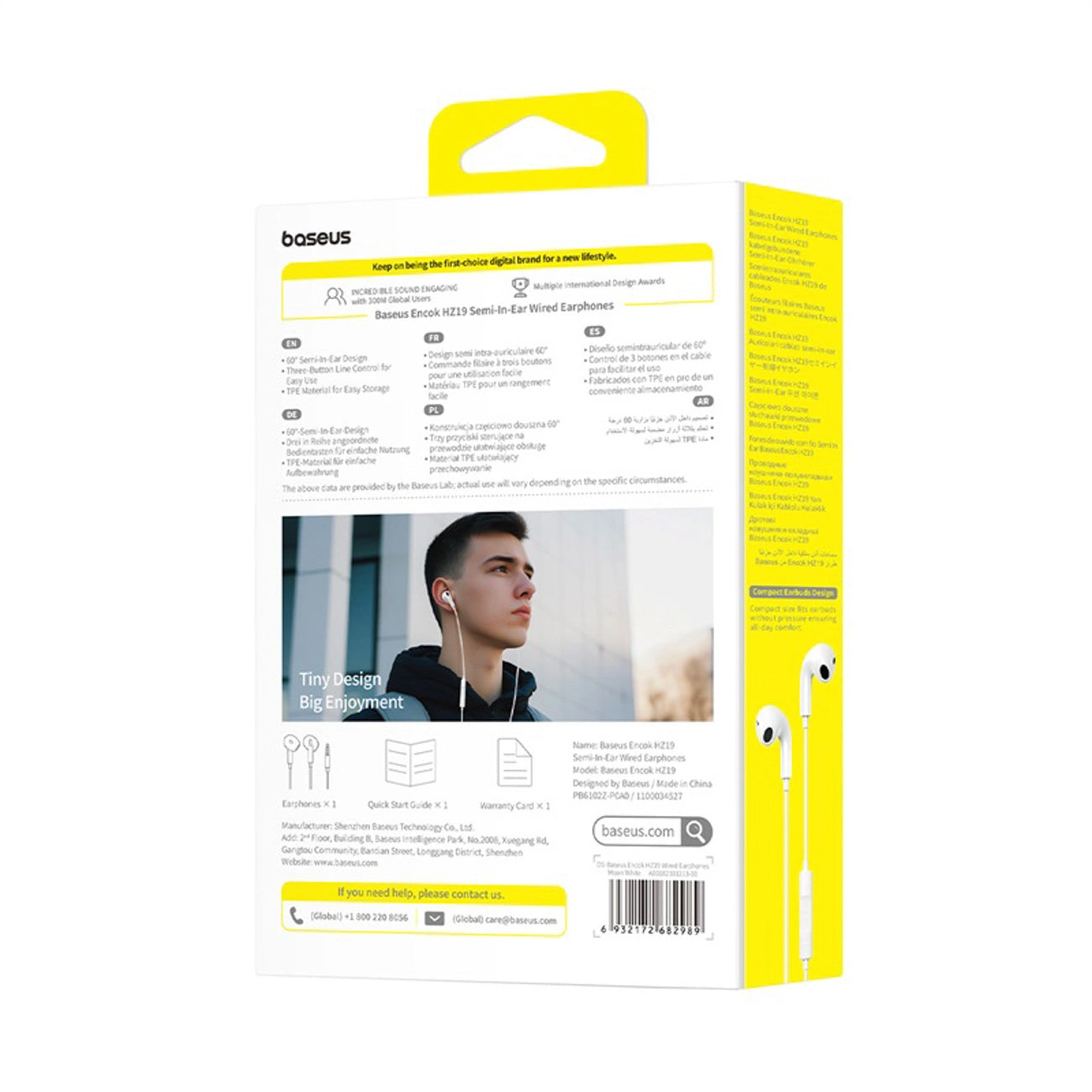 Handsfree 3.5mm Baseus Encok HZ19, Alb A00182301213-00