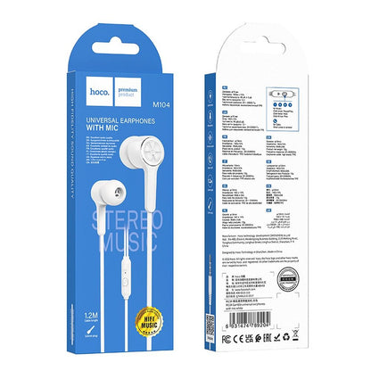 Handsfree 3.5mm HOCO M104, Alb