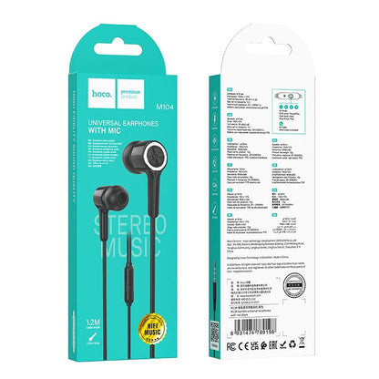 Handsfree 3.5mm HOCO M104, Negru