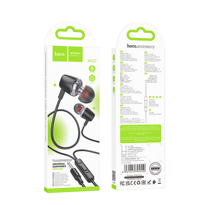 Handsfree 3.5mm HOCO M107, Negru
