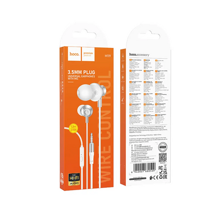 Handsfree 3.5mm HOCO M119, Argintiu