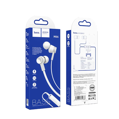 Handsfree 3.5mm HOCO M86, Alb