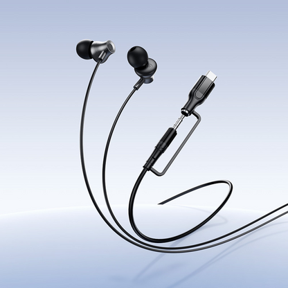 Handsfree 3.5mm / USB-C HOCO M119A, Negru