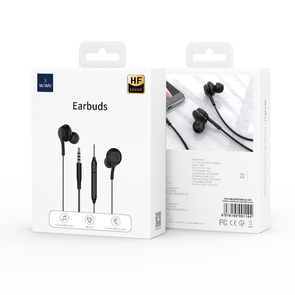 Handsfree 3.5mm WiWu EB310, Negru
