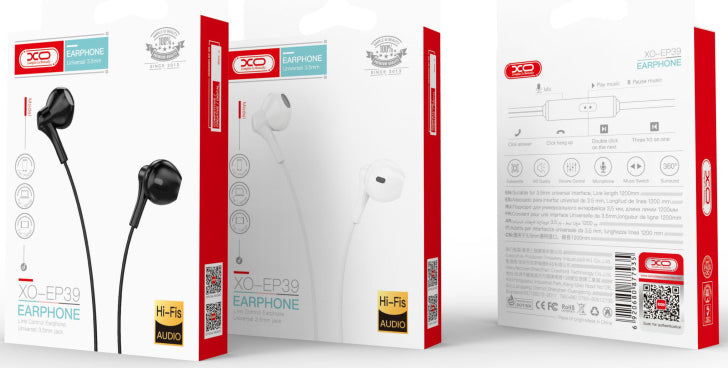 Handsfree 3.5mm XO Design EP39, Alb