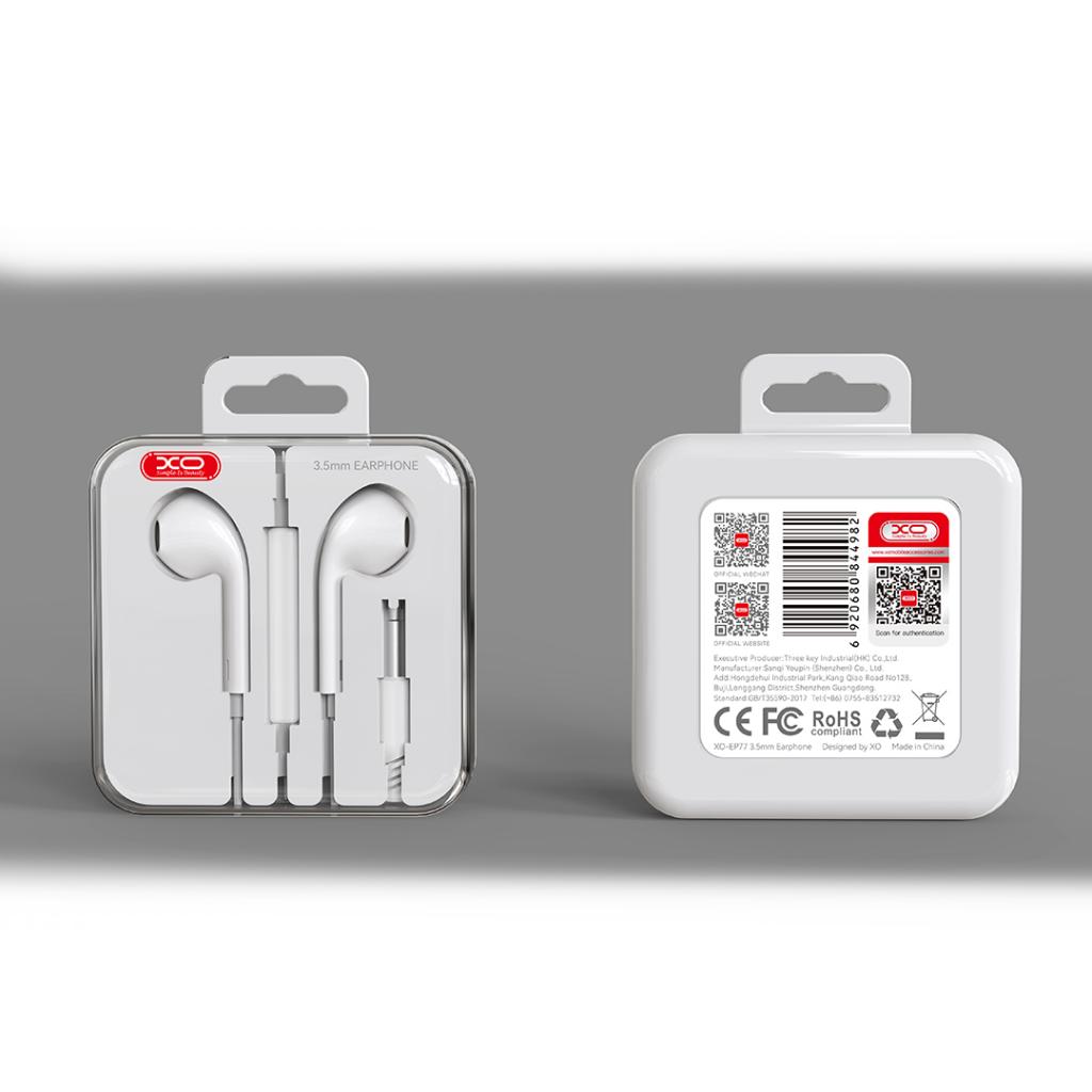 Handsfree 3.5mm XO Design EP77, Alb