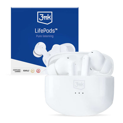 Handsfree Bluetooth 3MK LIFEPODS, TWS, ANC, Alb