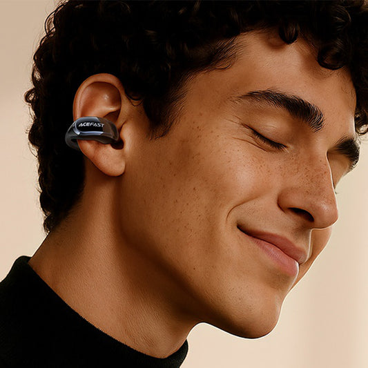 Handsfree Bluetooth Acefast Aceclip Pro, TWS, Auriu