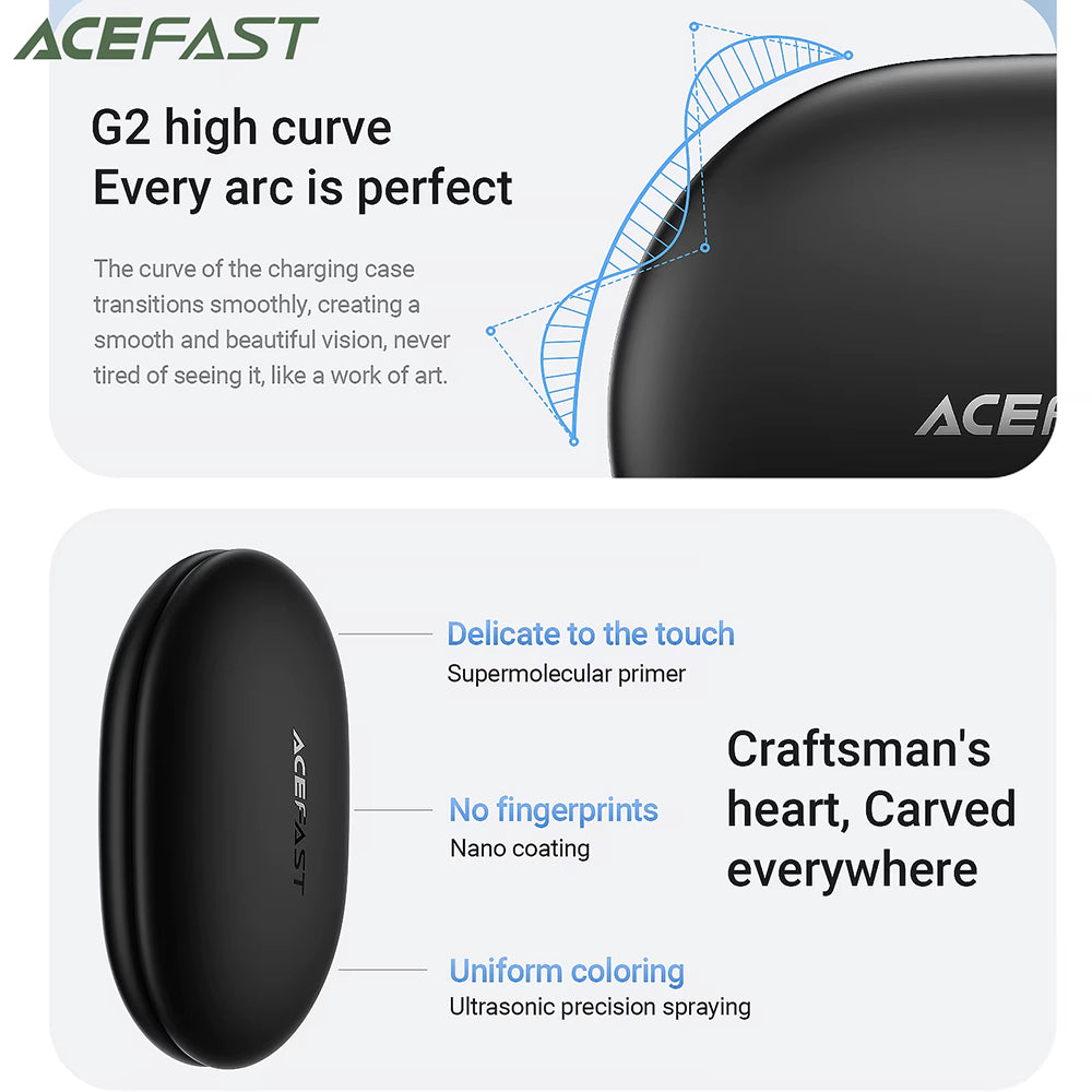 Handsfree Bluetooth Acefast FA002, TWS, Alb