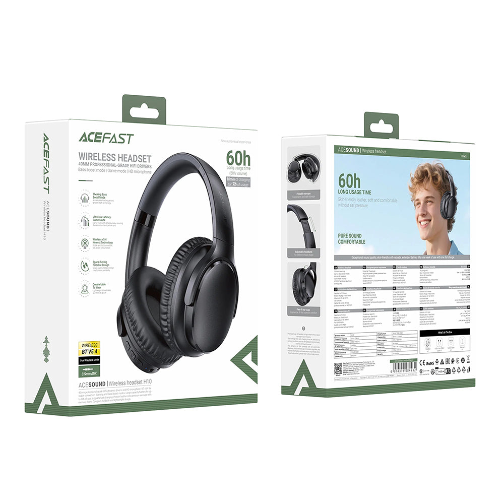 Handsfree Bluetooth Acefast H10, A2DP, Negru