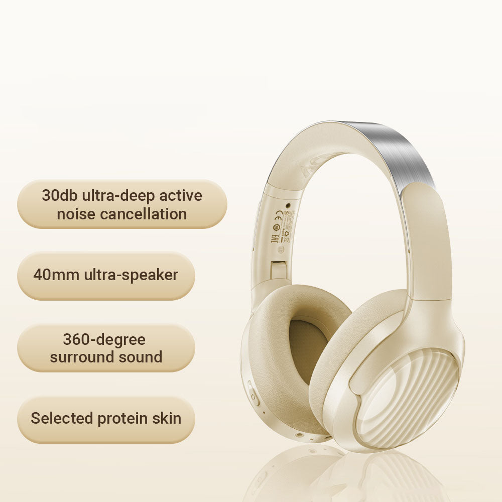 Handsfree Bluetooth Acefast H5, A2DP, ANC, Alb