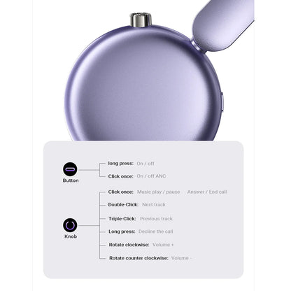 Handsfree Bluetooth Acefast H8, A2DP, ANC, Argintiu