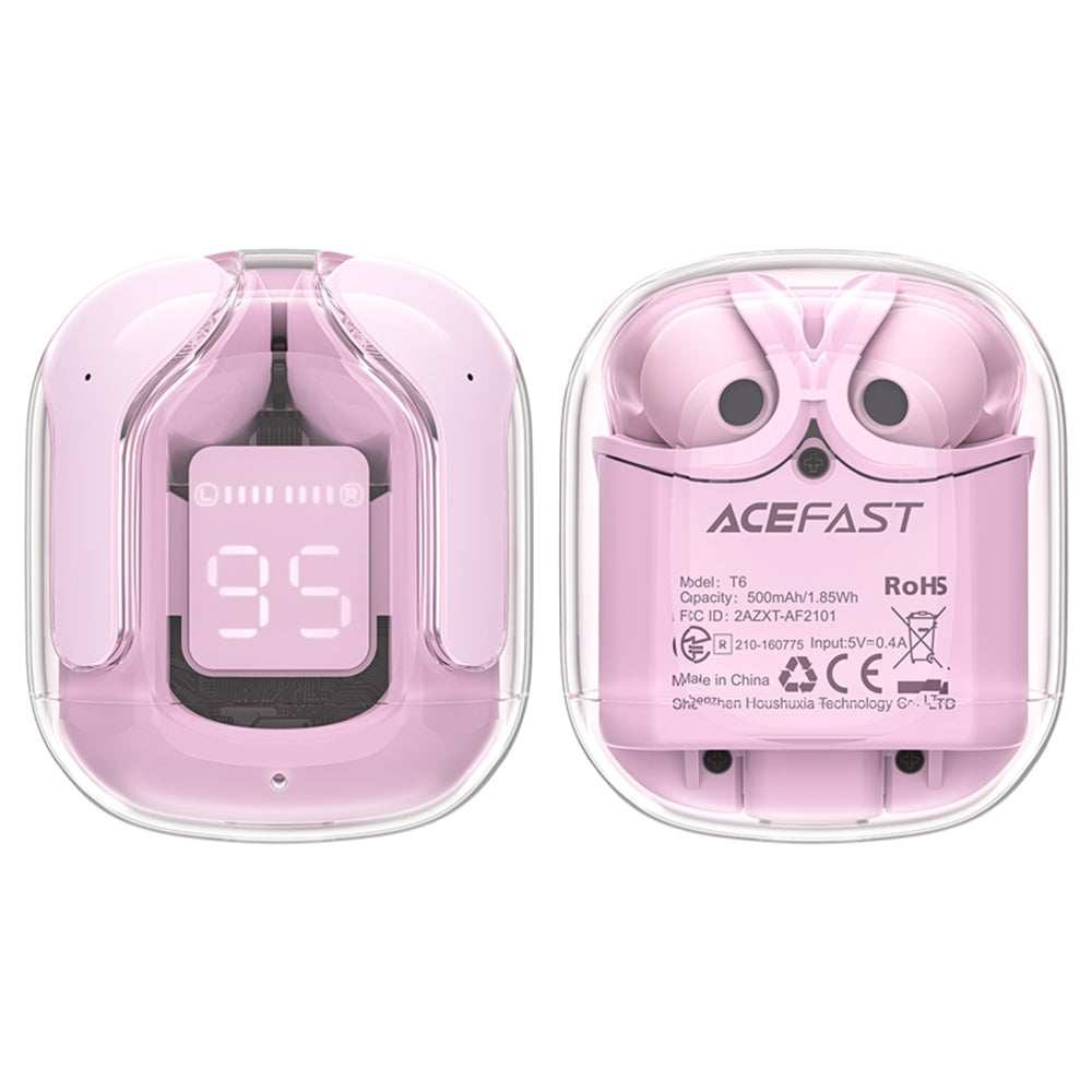 Handsfree Bluetooth Acefast T6, TWS, Roz