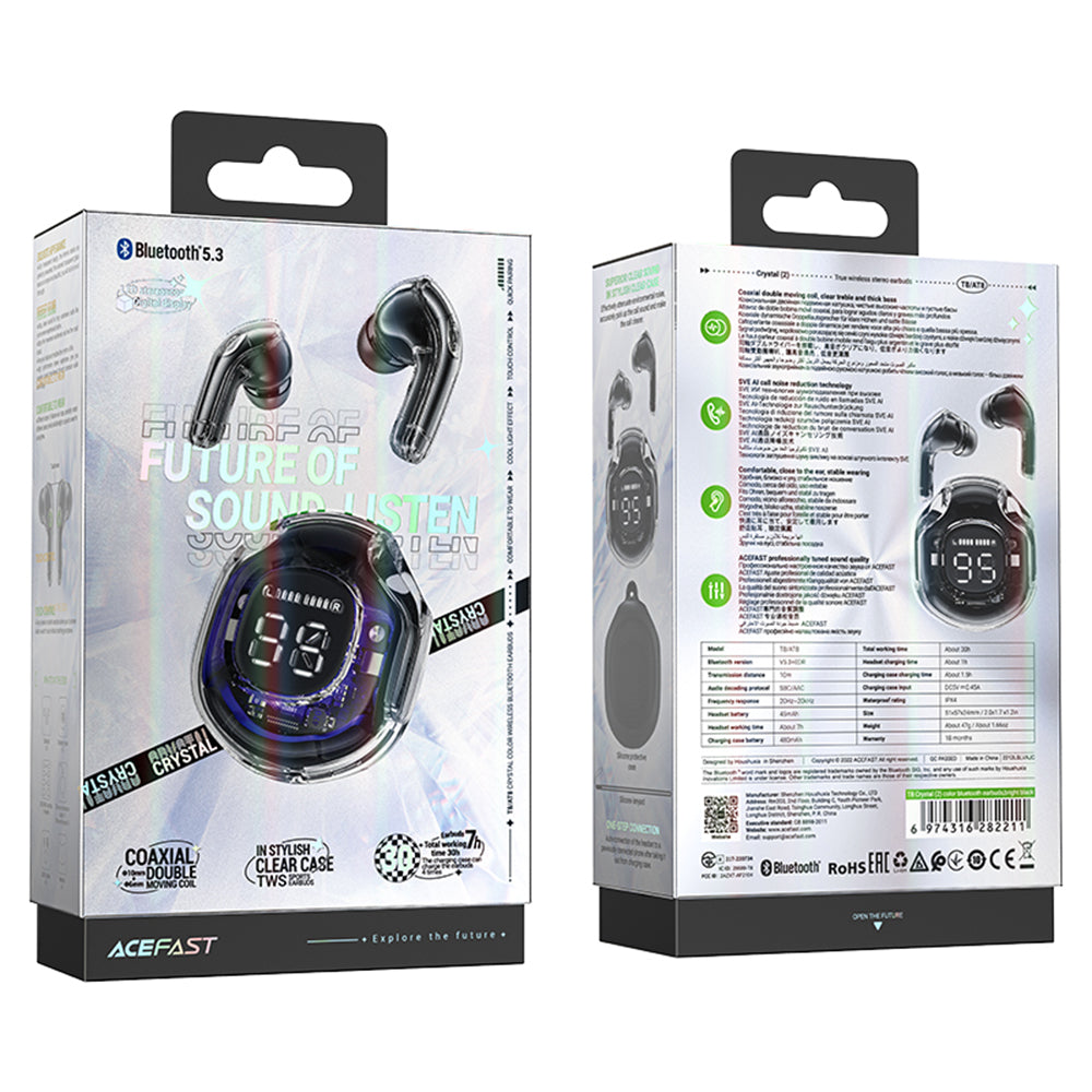 Handsfree Bluetooth Acefast T8, TWS, Negru