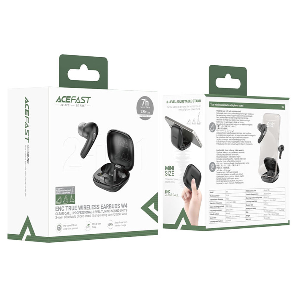 Handsfree Bluetooth Acefast W4, TWS, Negru