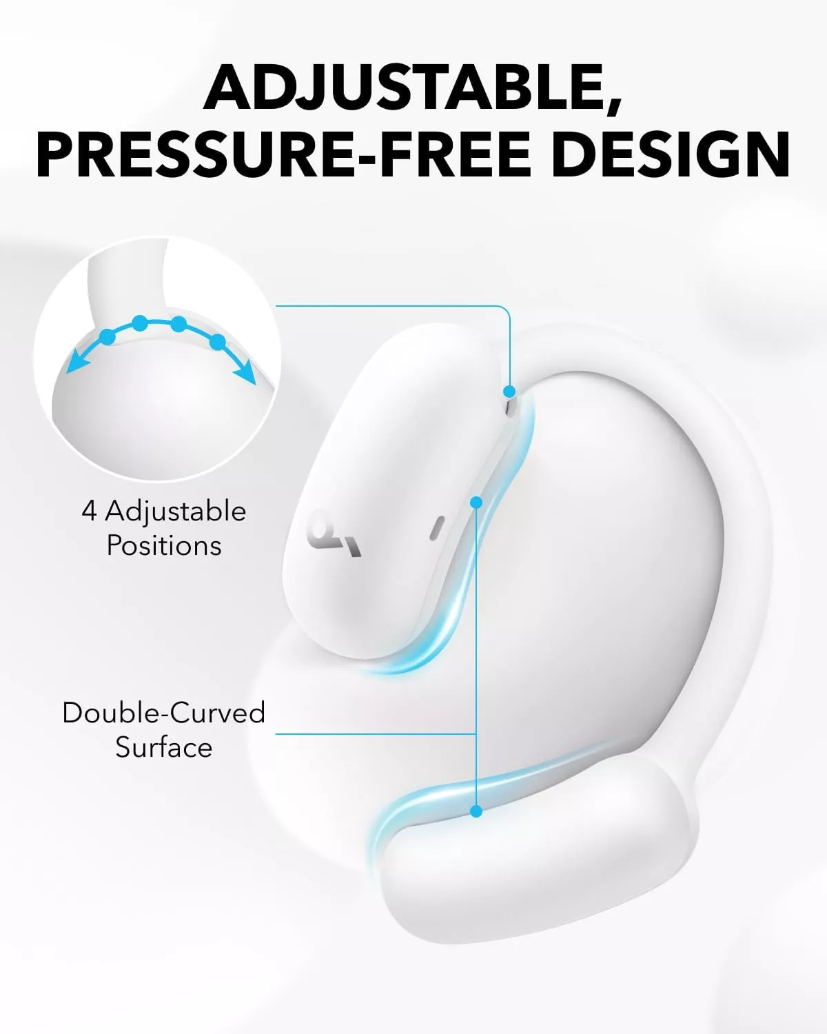 Handsfree Bluetooth Anker SoundCore AeroFit 2, TWS, Alb A3874G21