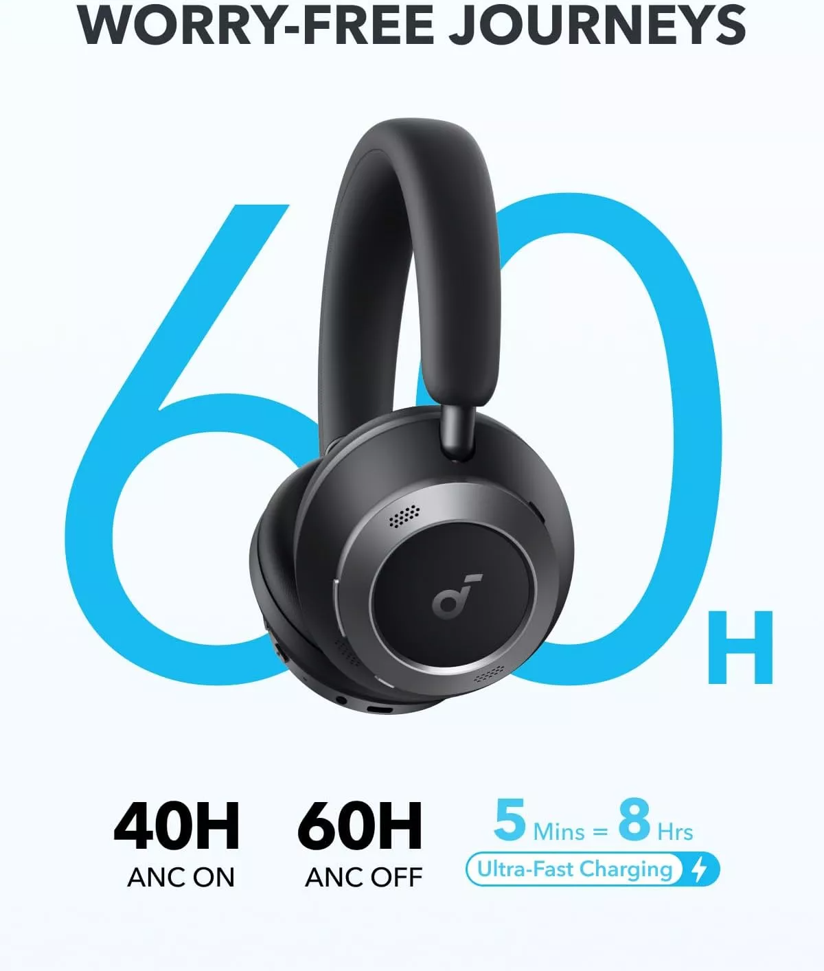 Handsfree Bluetooth Anker SoundCore Space One Pro, A2DP, ANC, Negru A3062G11