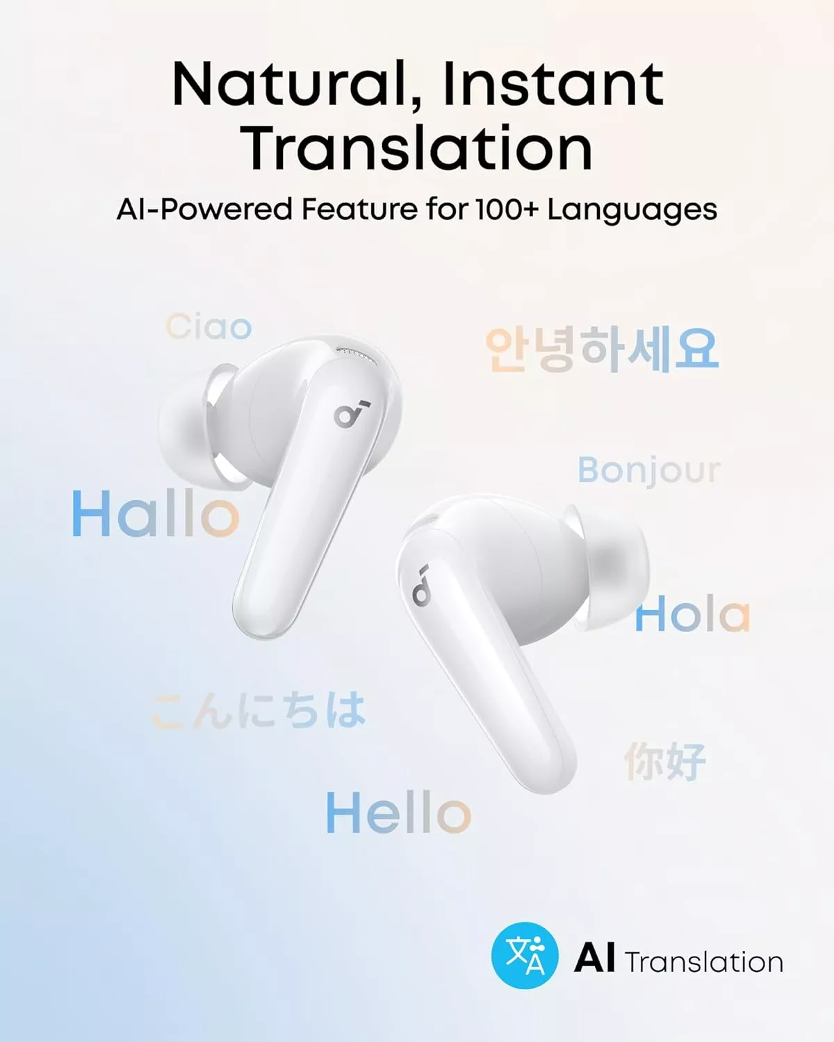 Handsfree Bluetooth Anker Soundcore R60i, TWS, ANC, Alb D1202G21