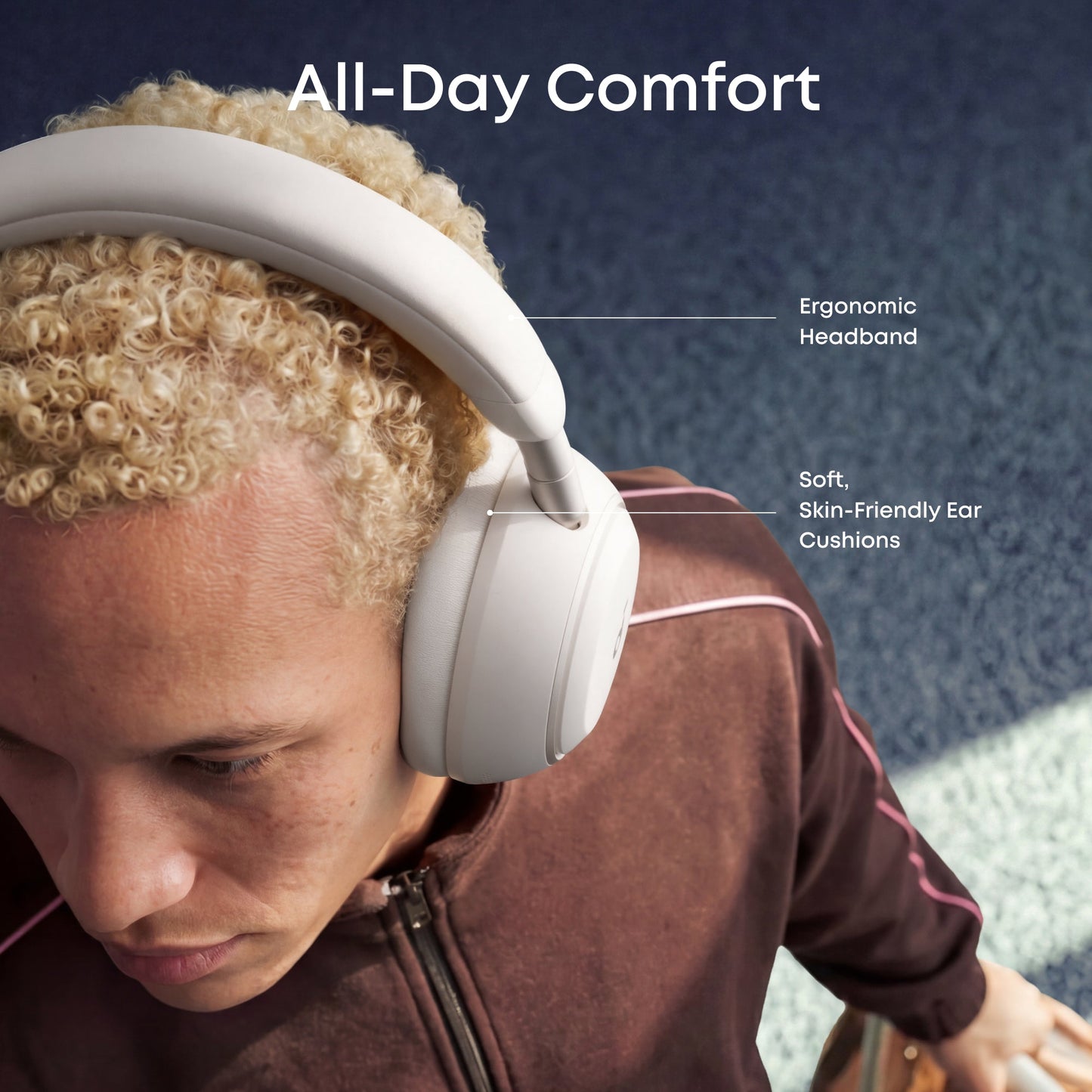 Handsfree Bluetooth Anker SoundCore Space 2, A2DP, ANC, Alb D1402G21