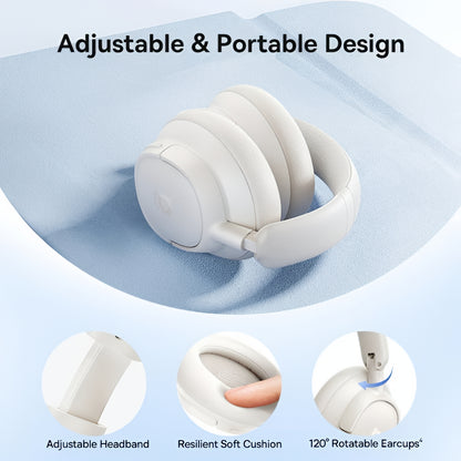 Handsfree Bluetooth Baseus Bass BH1 NC, MultiPoint, A2DP, ANC, Alb A0203702