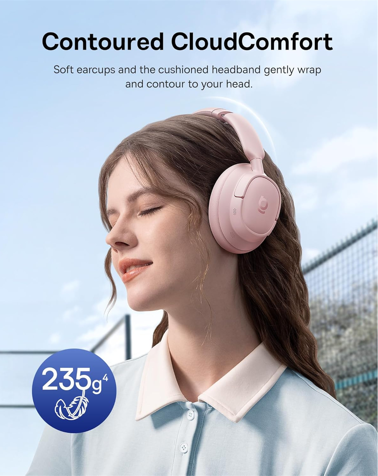 Handsfree Bluetooth Baseus Bass BH1 NC, MultiPoint, A2DP, ANC, Roz A0203704