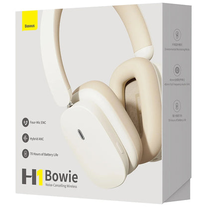 Handsfree Bluetooth Baseus Bowie H1, A2DP, ANC, Crem NGTW230202