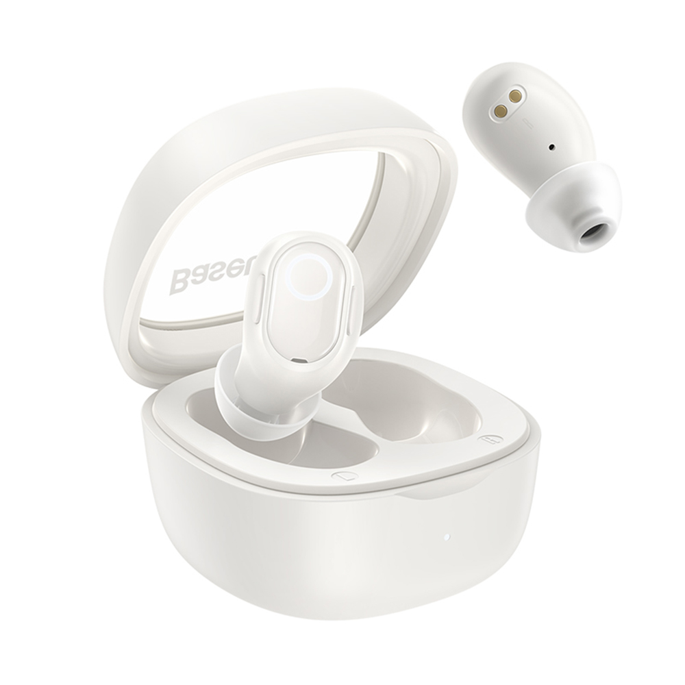 Handsfree Bluetooth Baseus Bowie WM02, TWS, Alb, Resigilat NGTW370202
