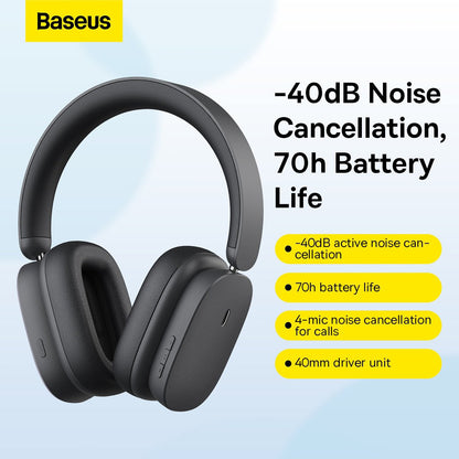 Handsfree Bluetooth Baseus Bowie H1, A2DP, ANC, Gri NGTW230213