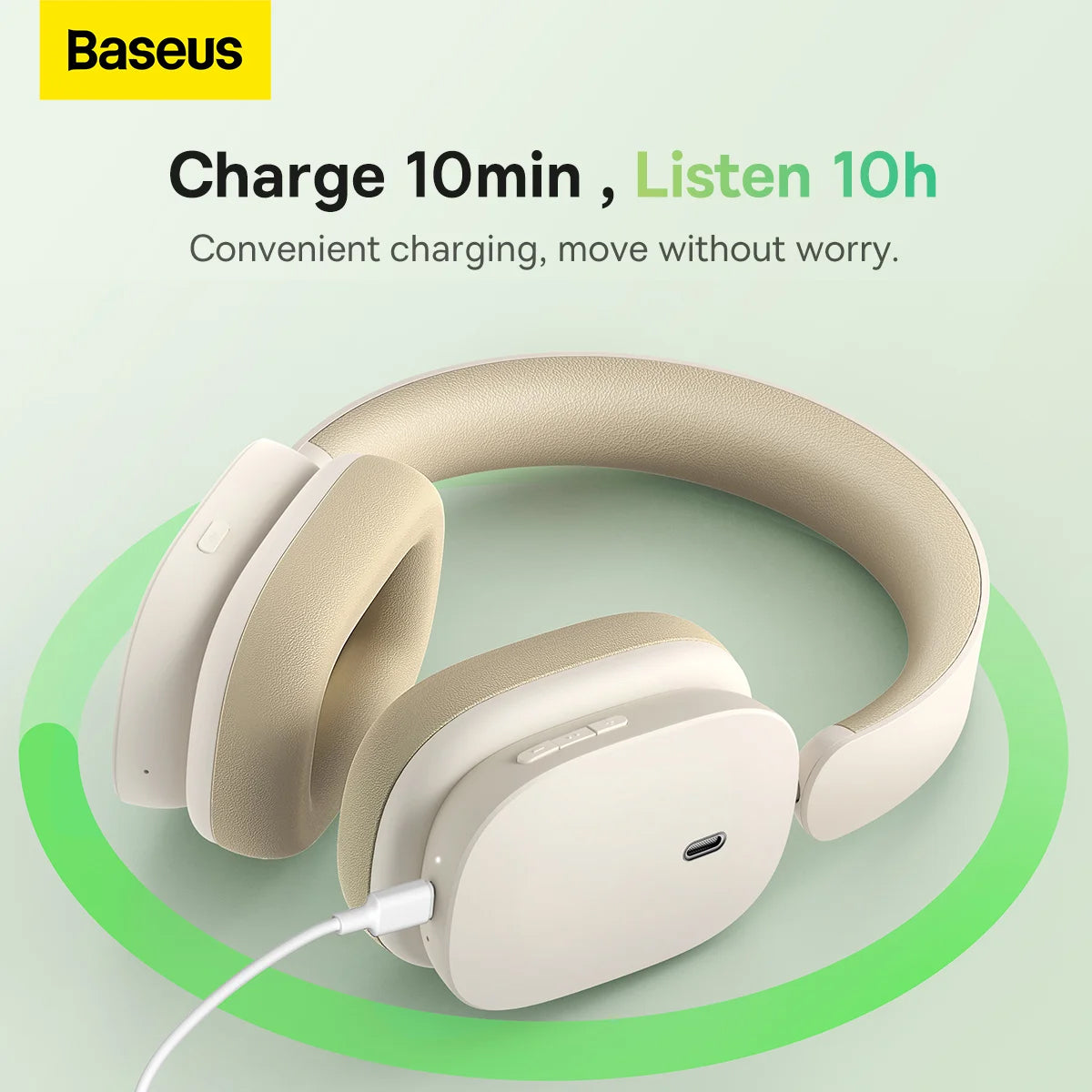 Handsfree Bluetooth Baseus Bowie H1, A2DP, ANC, Crem NGTW230202