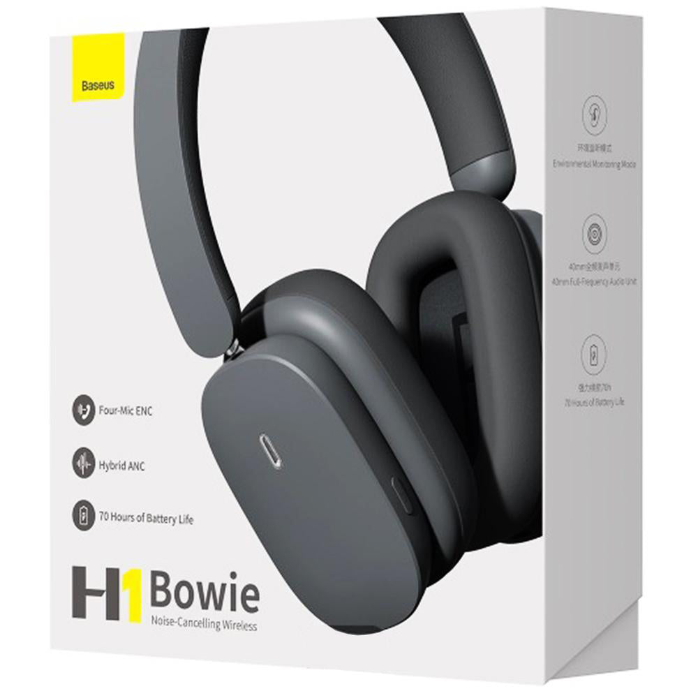 Handsfree Bluetooth Baseus Bowie H1, A2DP, ANC, Gri NGTW230213