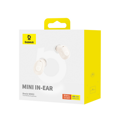 Handsfree Bluetooth Baseus Bowie WM02, TWS, Alb, Resigilat NGTW370202