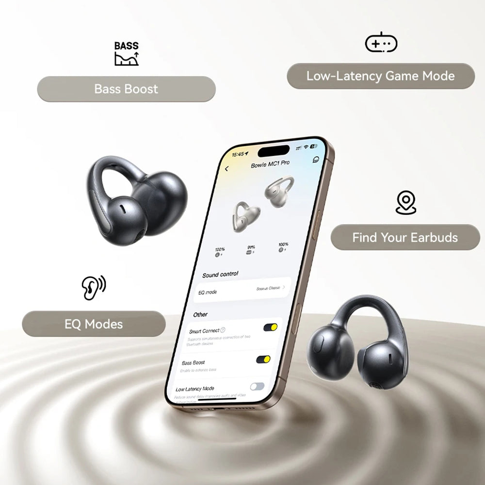 Handsfree Bluetooth Baseus Bowie MC1 Pro, TWS, MultiPoint, Negru A0102503