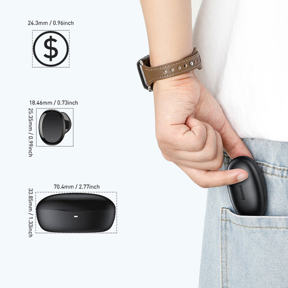Handsfree Bluetooth Baseus Encok W11, TWS, Negru NGTW060001
