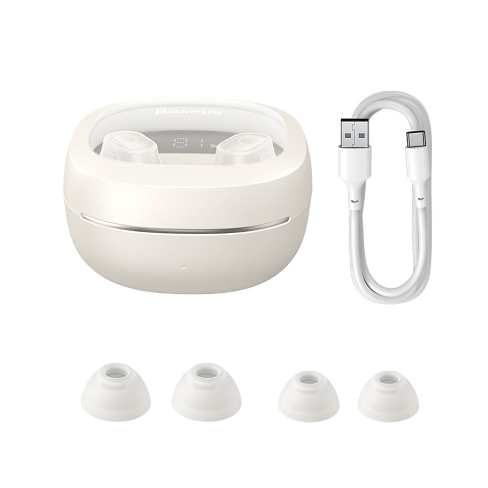 Handsfree Bluetooth Baseus WM02+, TWS, Alb NGTW370302