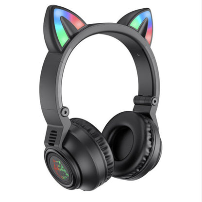 Handsfree Bluetooth Borofone BO18 Cat Ear, A2DP, Negru