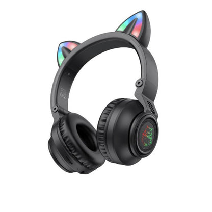 Handsfree Bluetooth Borofone BO18 Cat Ear, A2DP, Negru