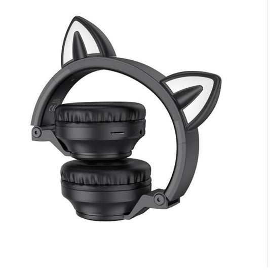 Handsfree Bluetooth Borofone BO18 Cat Ear, A2DP, Negru