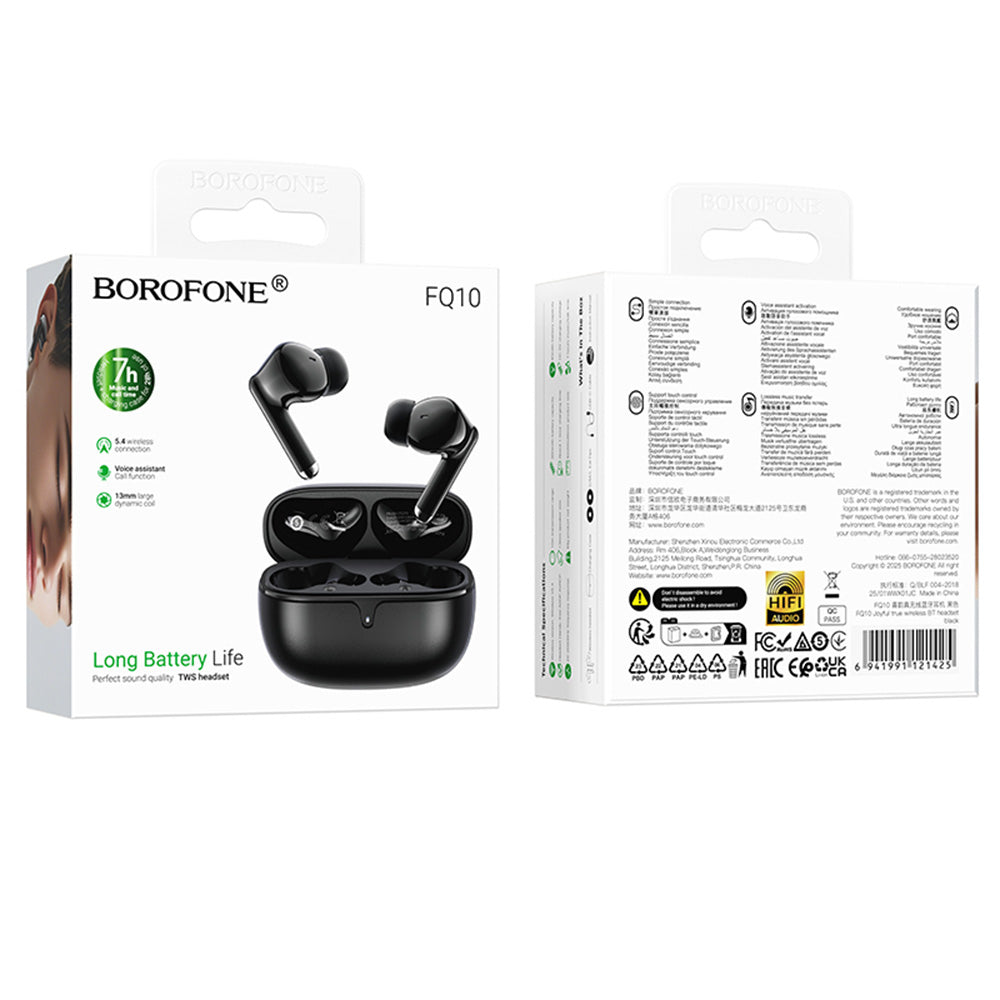 Handsfree Bluetooth Borofone FQ10 Joyful, TWS, Negru