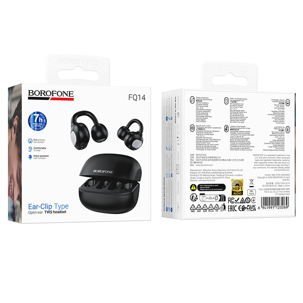 Handsfree Bluetooth Borofone FQ14 Joy, TWS, Negru