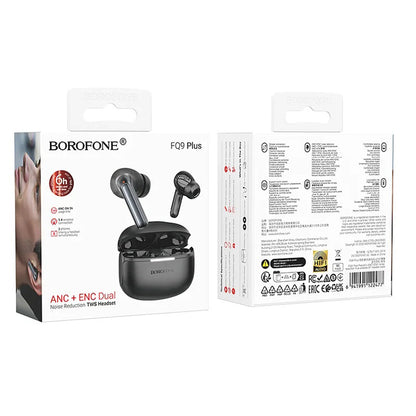 Handsfree Bluetooth Borofone FQ9 Plus Peaceful, TWS, ANC, Negru
