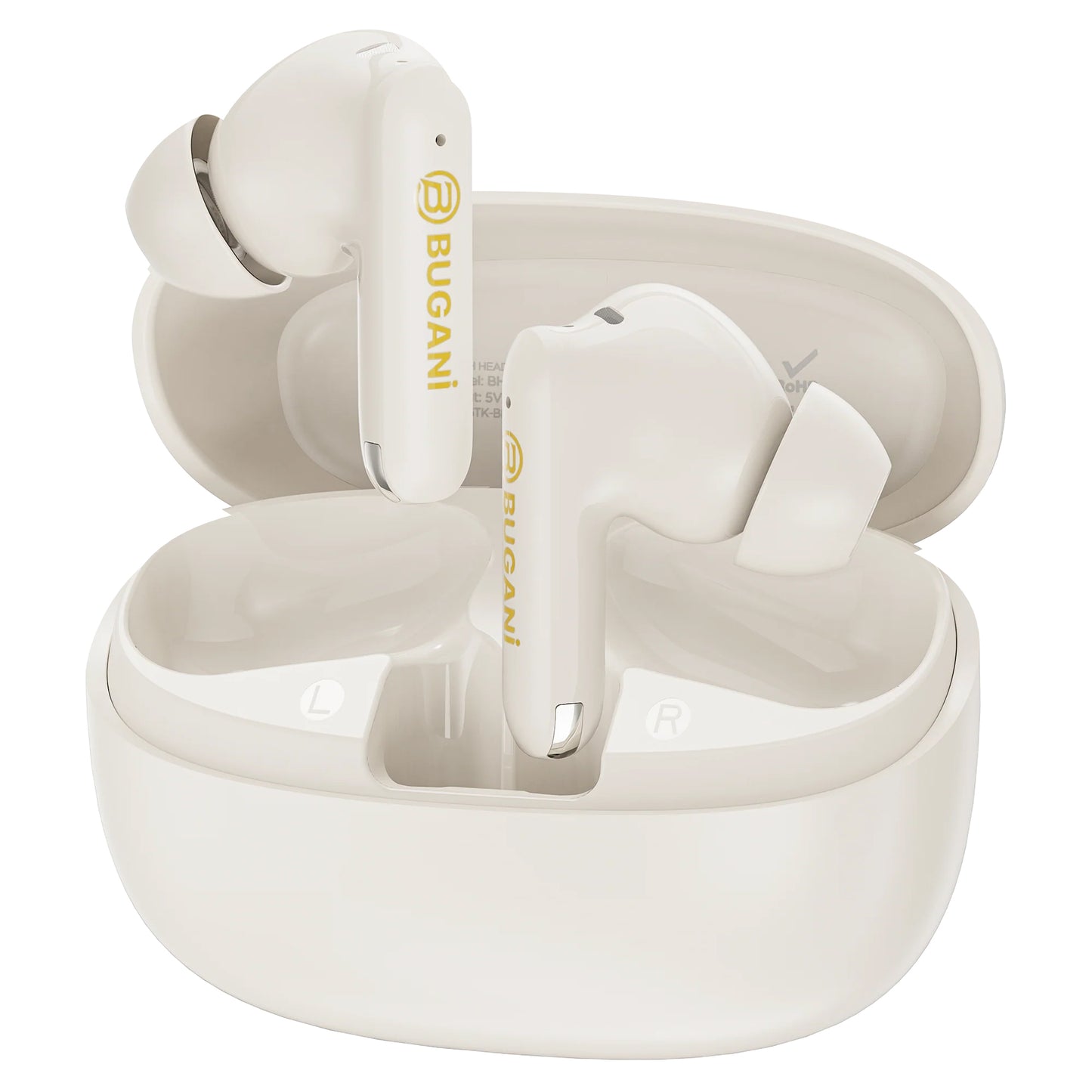 Handsfree Bluetooth Bugani Freebuds B20, TWS, ANC, Crem Deschis