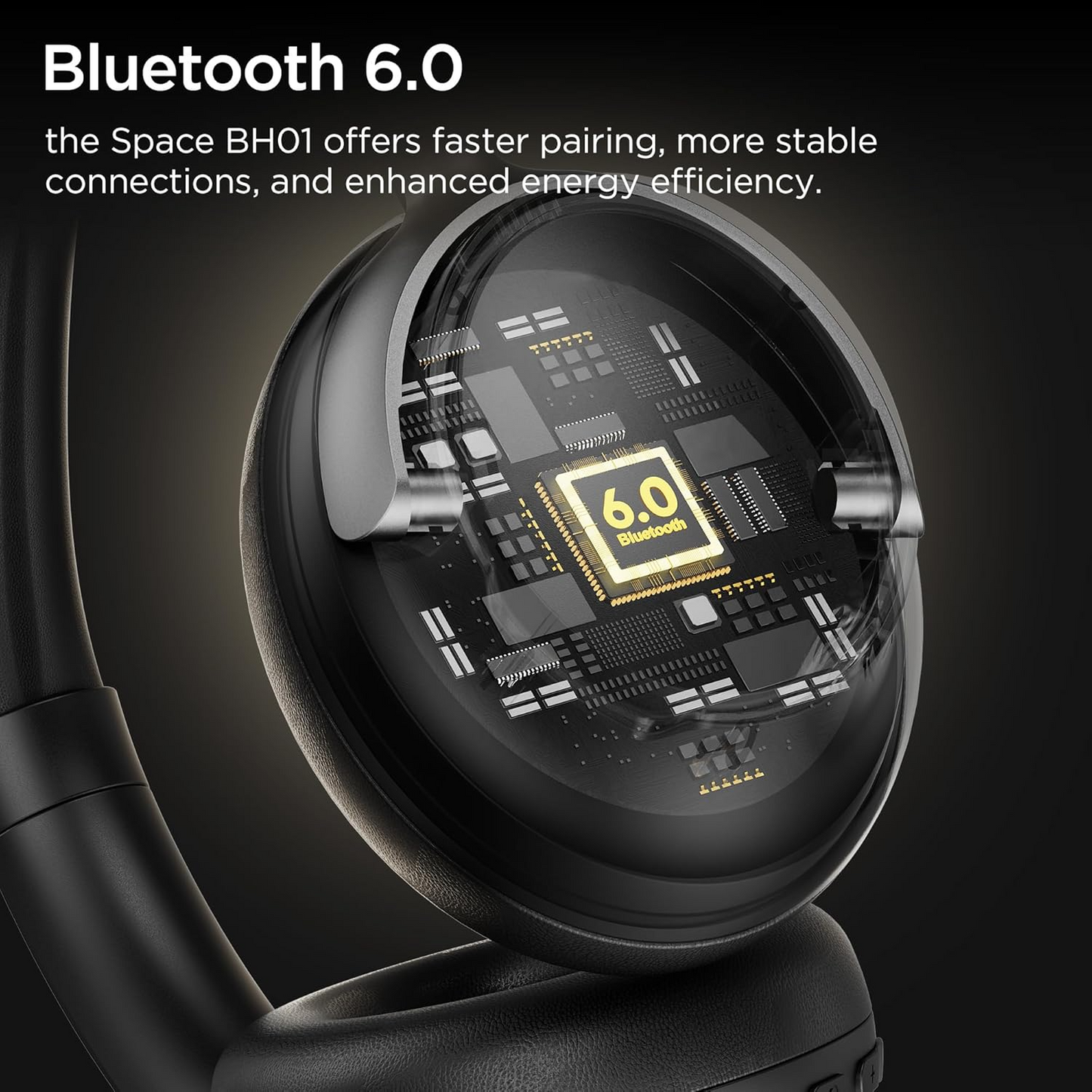 Handsfree Bluetooth Bugani Space BH01, MultiPoint, A2DP, ANC, Negru