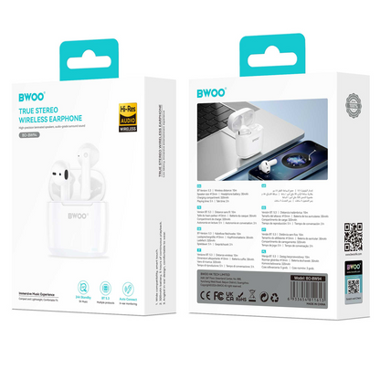 Handsfree Bluetooth BWOO BW94, TWS, Alb