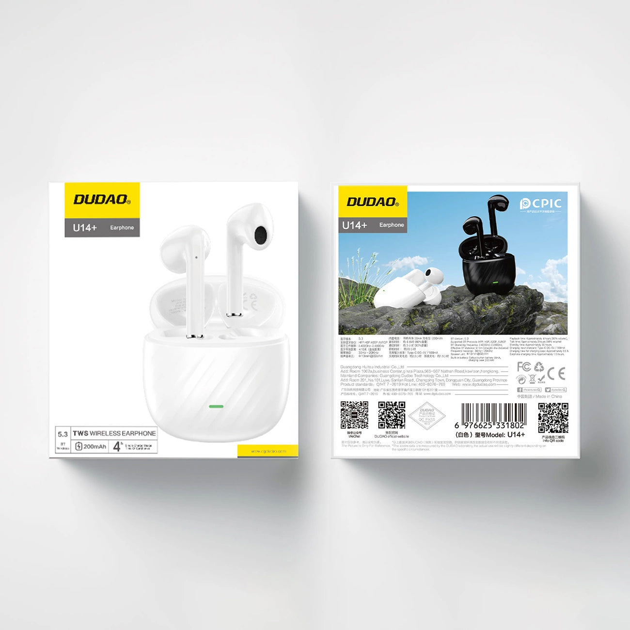 Handsfree Bluetooth Dudao U14+, TWS, Alb