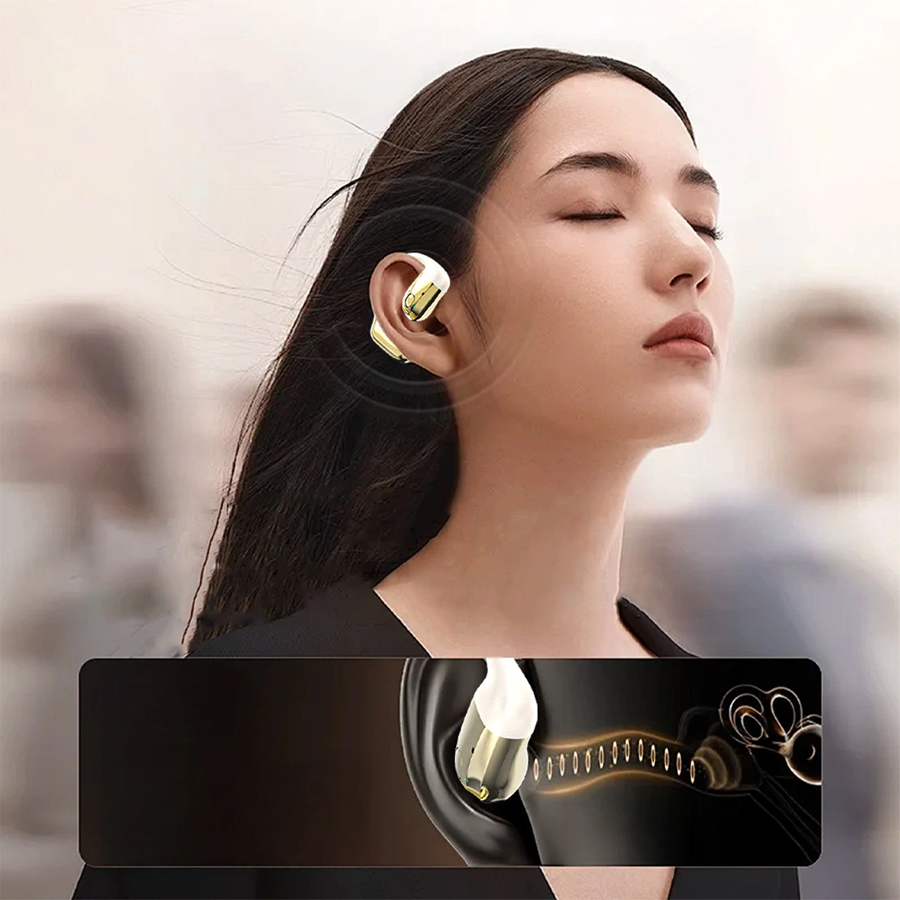 Handsfree Bluetooth Dudao U4Pro, A2DP, Bej Auriu