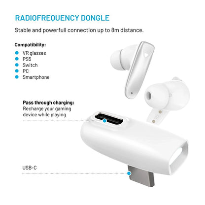 Handsfree Bluetooth Fixed Pods, TWS, Alb