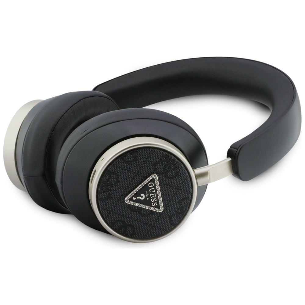 Handsfree Bluetooth Guess 4G Gold Triangle Logo, A2DP, Negru